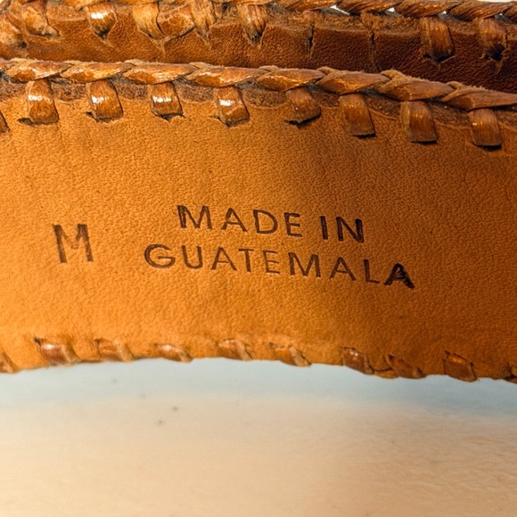 Handcrafted leather and woven concho belt women M - Picture 8 of 9